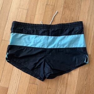 Perimeters Black and Aqua Vintage Track Shorts